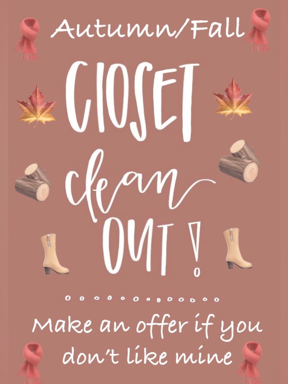 Autumn/Fall 'Closet Clean Out' Decorative Wall Art - Dusty Rose